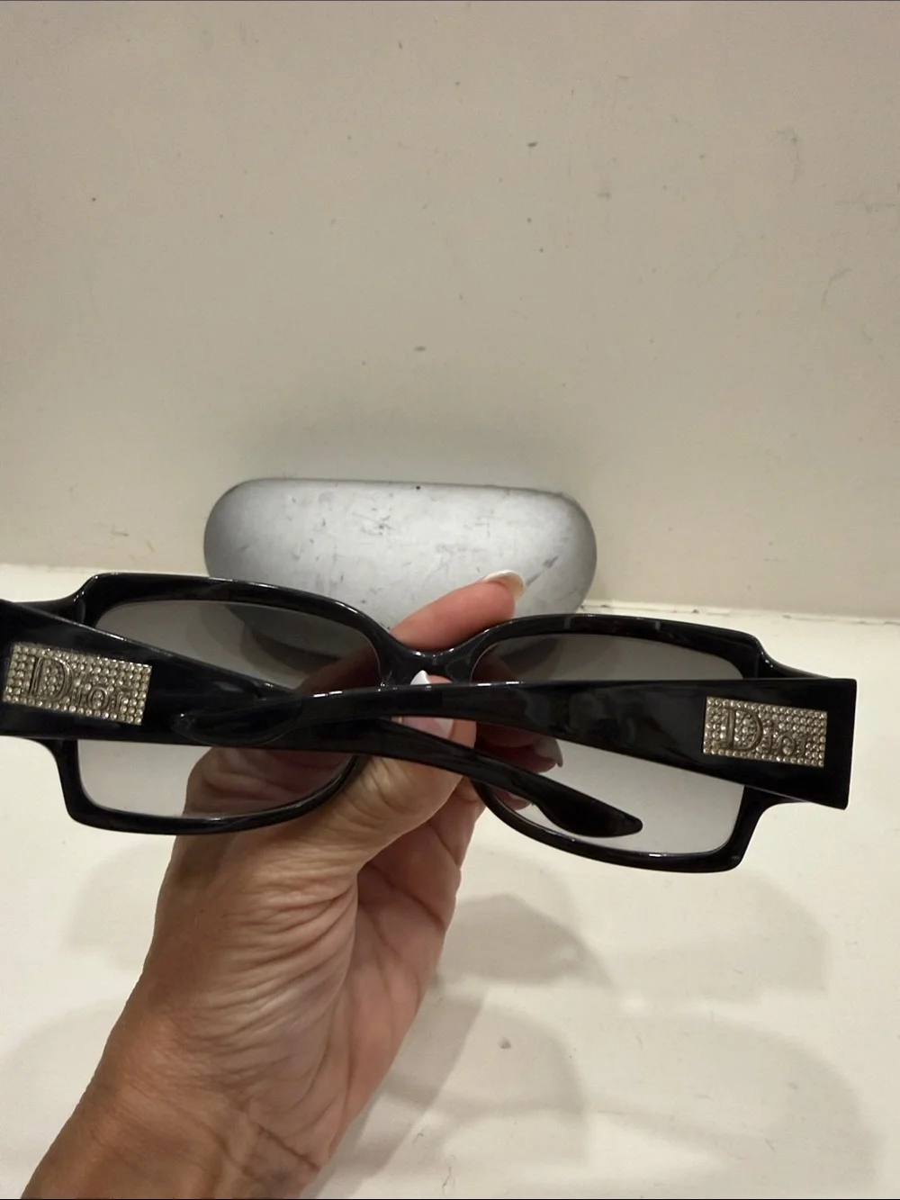 Dior Black Sunglasses with Glitter Temple Accent